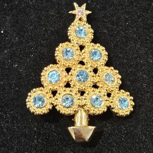 Vintage Lia rhinestone tree brooch